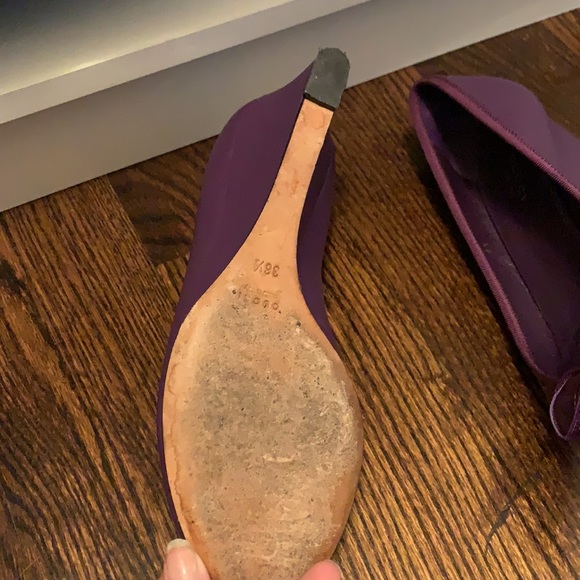 Gucci purple peep toe wedge shoes - Picture 4 of 5